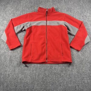 Karbon Jacket Mens Medium Red Gray Fleece Full Zip Colorblock Ski Hiking Outdoor